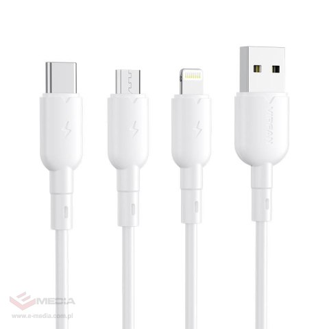 Kabel USB do Micro USB VFAN Colorful X11, 3A, 1m (biały)