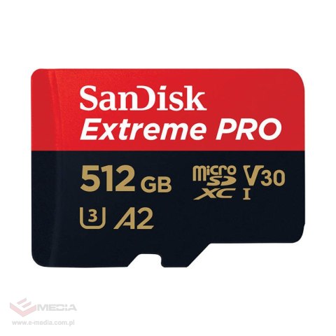 Karta pamięci SANDISK EXTREME PRO microSDXC 512GB 200/140 MB/s UHS-I U3 (SDSQXCD-512G-GN6MA)