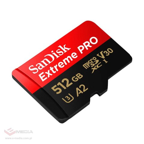 Karta pamięci SANDISK EXTREME PRO microSDXC 512GB 200/140 MB/s UHS-I U3 (SDSQXCD-512G-GN6MA)