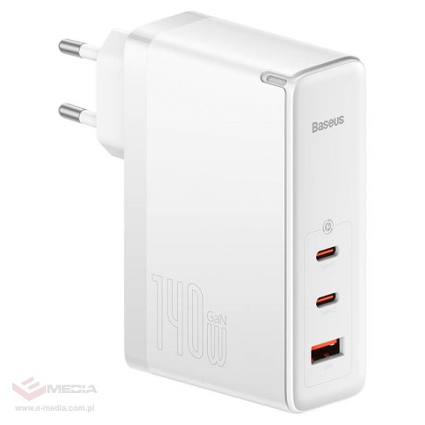 Ładowarka sieciowa Baseus GaN5 Pro 2xUSB-C + USB, 140W (biała)