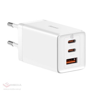 Ładowarka sieciowa Baseus GaN5 Pro 2xUSB-C + USB, 65W (biała)