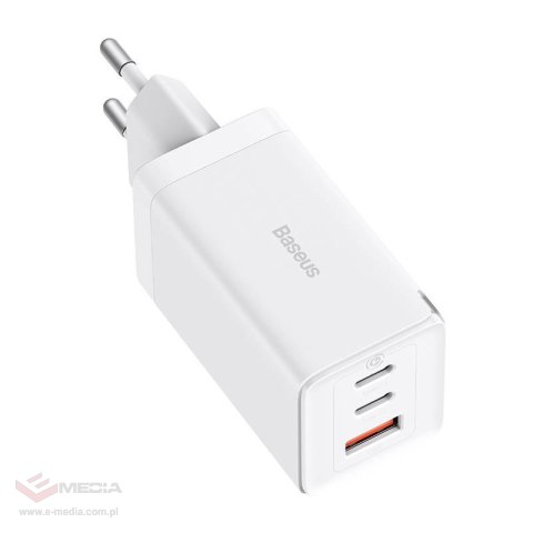 Ładowarka sieciowa Baseus GaN5 Pro 2xUSB-C + USB, 65W (biała)