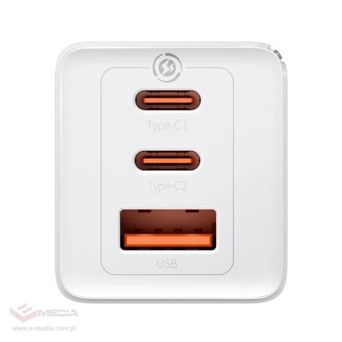 Ładowarka sieciowa Baseus GaN5 Pro 2xUSB-C + USB, 65W (biała)