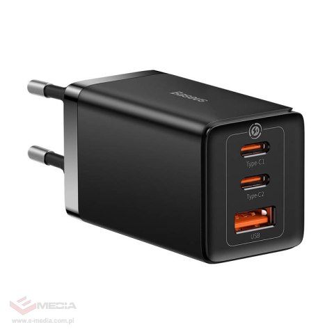 Ładowarka sieciowa Baseus GaN5 Pro 2xUSB-C + USB, 65W (czarna)