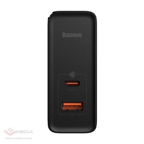 Ładowarka sieciowa Baseus GaN5 Pro, USB-C + USB, 100W + kabel (czarna)