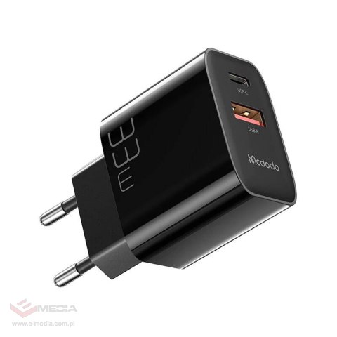 Ładowarka sieciowa Mcdodo CH-0922 USB + USB-C, 33W + kabel USB-C (czarna)