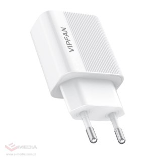 Ładowarka sieciowa VFAN E01, 1x USB, 2.4A (biała)