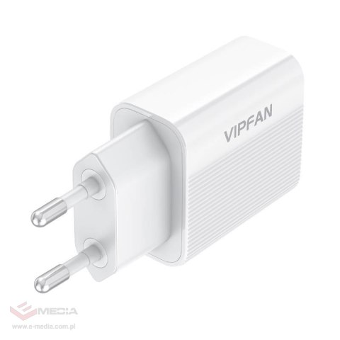 Ładowarka sieciowa VFAN E01, 1x USB, 2.4A + kabel Lightning (biała)