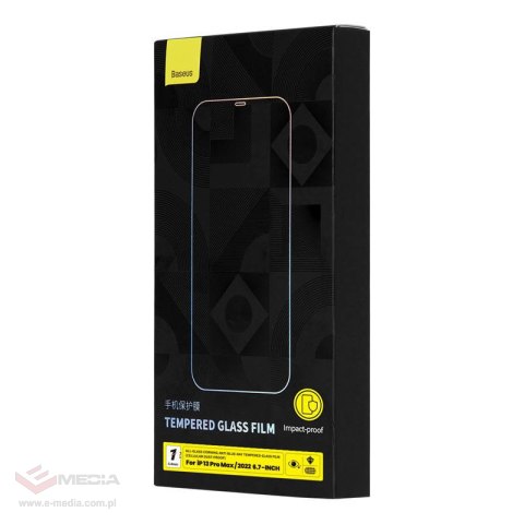 Szkło hartowane z filtrem światła niebieskiego 0.4mm Baseus do iPhone 14 Plus/13 Pro Max