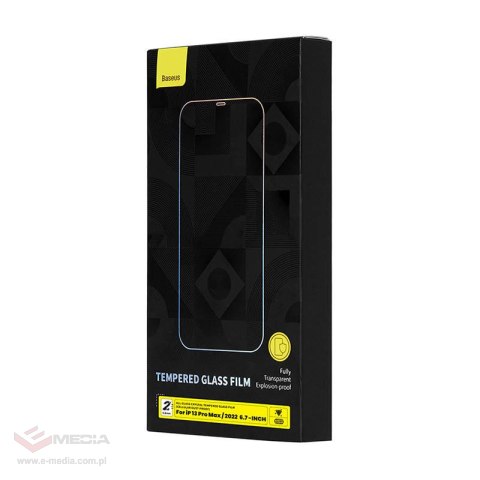 Szkło hartowane z powłoką przeciwpyłową 0.3mm Baseus Crystal do iPhone 14 Plus/13 Pro Max (2szt)