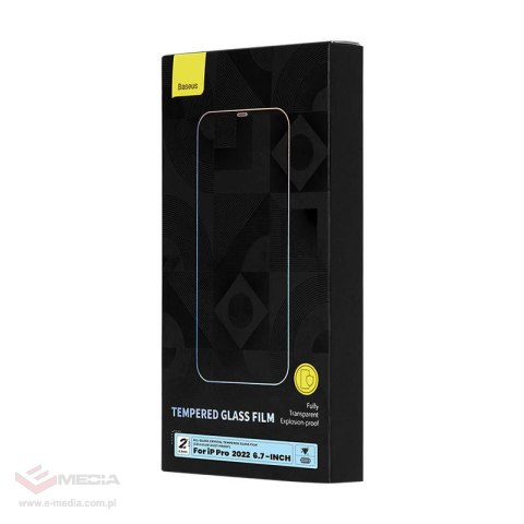 Szkło hartowane z powłoką przeciwpyłową 0.3mm Baseus Crystal do iPhone 14 Pro Max (2szt)