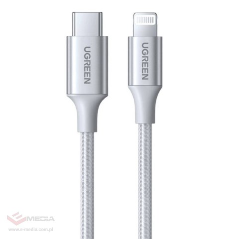 Kabel Lightning do USB-C 2.0 UGREEN PD 3A US304, 1m (srebrny)