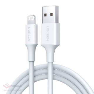 Kabel Lightning do USB UGREEN 2.4A US155, 0.25m (biały)