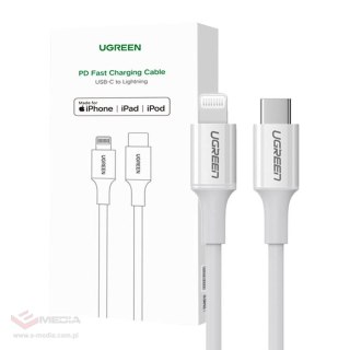 Kabel USB-C do Lightning UGREEN US171, 3A, 0.25m (biały)