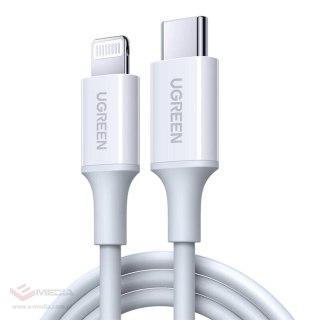 Kabel USB-C do Lightning UGREEN US171, 3A, 0.25m (biały)