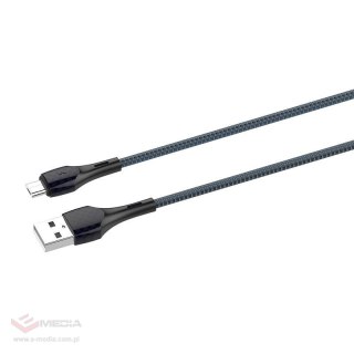 Kabel USB - Micro USB LDNIO LS522 2m (szaro-niebieski))