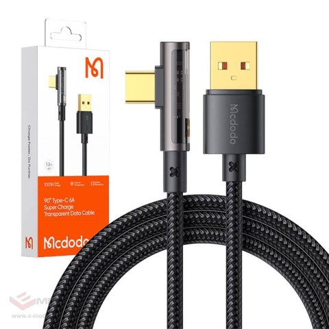 Kabel kątowy Prism USB do USB-C Mcdodo CA-3380, 6A, 1.2m (czarny)