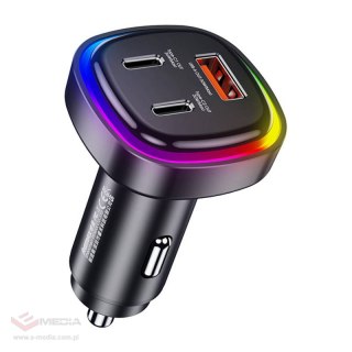 Ładowarka samochodowa USB, 2x USB-C, REMAX RCC330, 66W (czarna)