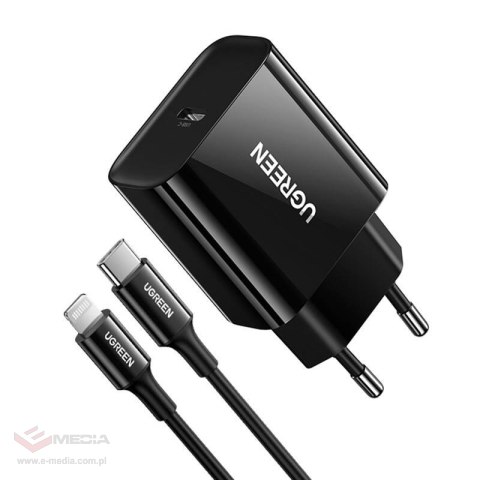 Ładowarka sieciowa EU UGREEN 	CD137 USB-C, 20W, PD3.0 (czarna)