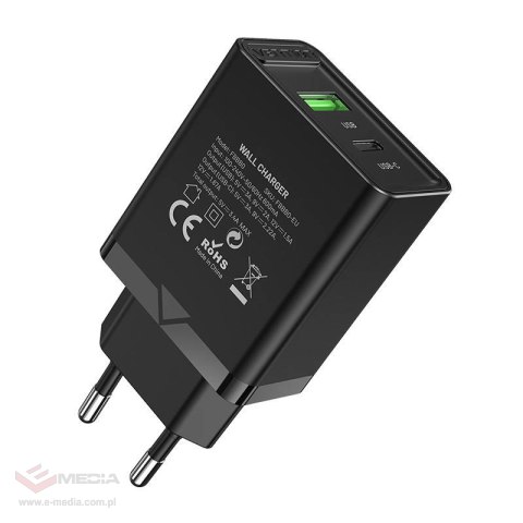 Ładowarka sieciowa EU USB-A (18W) USB-C (20W) Vention FBBB0-EU 2.4A PD3.0 (czarna)