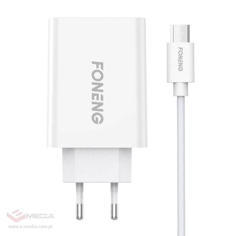 Ładowarka sieciowa Foneng EU43, 1x USB + Kabel USB Micro