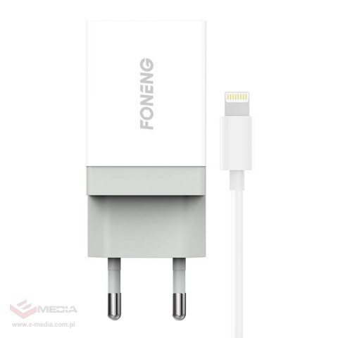 Ładowarka sieciowa Foneng K210 10.5W, 1xUSB + Kabel USB Lightning