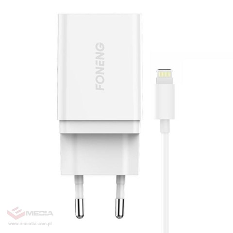 Ładowarka sieciowa Foneng K300, 1xUSB 3A + Kabel USB Lightning