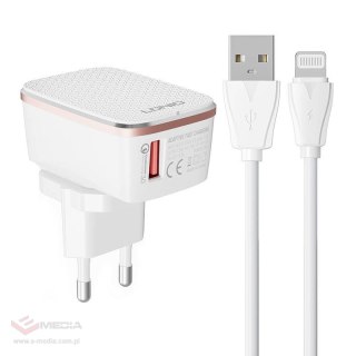 Ładowarka sieciowa LDNIO A1204Q 18W + kabel Lightning