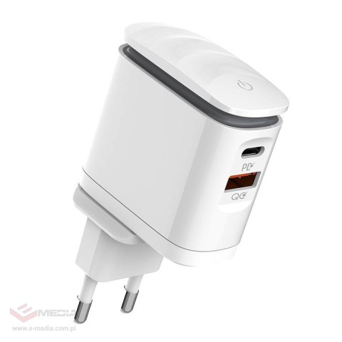 Ładowarka sieciowa LDNIO A2423C USB, USB-C + kabel USB-C - Lightning