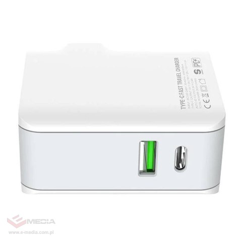 Ładowarka sieciowa LDNIO A4403C USB, USB-C 20W + kabel Lightning