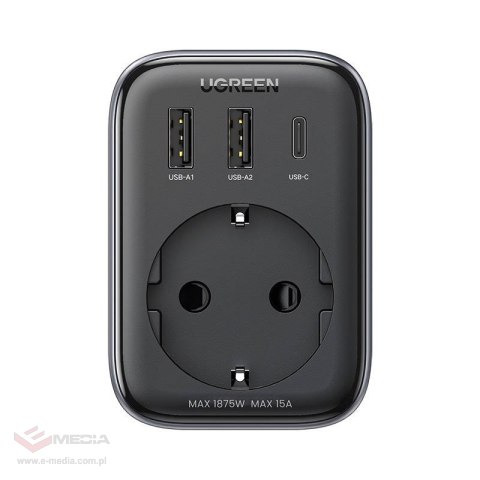 Adapter podróżny EU na US UGREEN CD314 2xUSB-A, 1xUSB-C