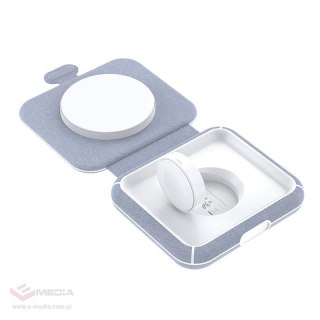 Bezprzewodowa ładowarka indukcyjna 2w1 Choetech T323, MagSafe & MFI (szara)