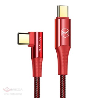 Kabel USB-C do USB-C Mcdodo CA-8321 100W 90 stopni1.2m czerwony