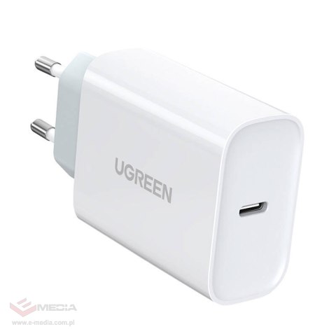 Ładowarka sieciowa UGREEN CD127, USB-C, PD3.0, QC4.0, 30W (biały)