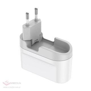 Ładowarka z lampką Budi 326DE, 2xUSB-C, 40W, (biały)