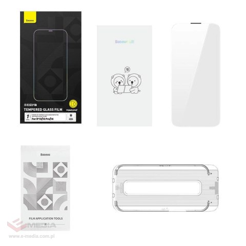 Szkło hartowane Baseus 0.4mm Corning HD Iphone 13/13 Pro/14 + zestaw czyszczący