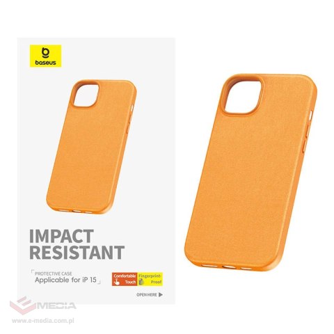 Etui na telefon iPhone15 Baseus Fauxther Series (Pomarańczowy)