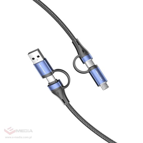 Kabel 4w1 USB 2.0 Vention CTLLH 1m (czarny)