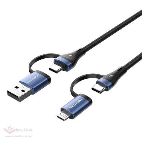 Kabel 4w1 USB 2.0 Vention CTLLH 1m (czarny)