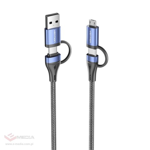 Kabel 4w1 USB 2.0 Vention CTLLH 1m (czarny)