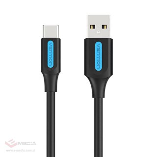 Kabel USB-A 2.0 do USB-C Vention COKBC 3A 0,25m (czarny)