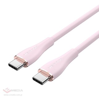 Kabel USB-C 2.0 do USB-C Vention TAWPF 1m, PD 100W, różowy silikonowy