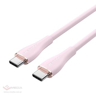 Kabel USB-C 2.0 do USB-C Vention TAWPG 1,5m, PDW 100W, różowy silikonowy