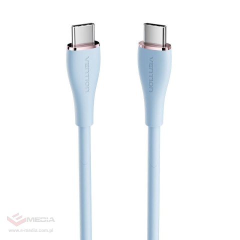 Kabel USB-C 2.0 do USB-C Vention TAWSF 1m, PD 100W, niebieski silikonowy