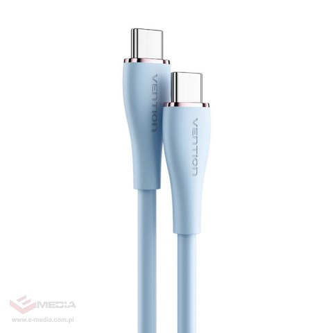 Kabel USB-C 2.0 do USB-C Vention TAWSG 1,5m, PD 100W, niebieski silikonowy