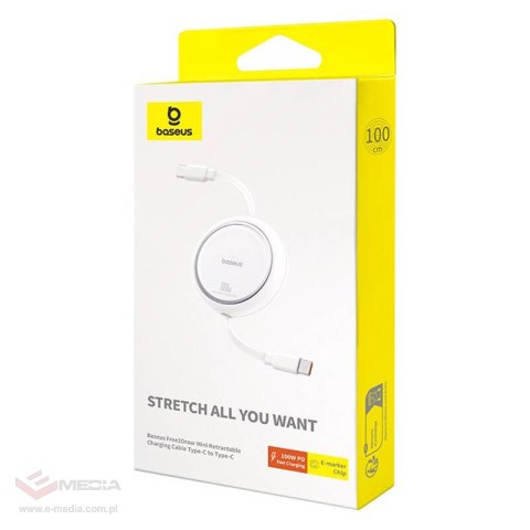 Kabel USB-C do USB-C Baseus Free2Draw, PD, 100W, 1m (biały)