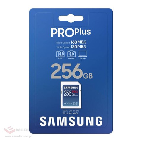 Karta pamięci Samsung PRO Plus 2021 SDXC 256 GB Class 10 UHS-I/U3 V30 (MB-SD256KB/WW)