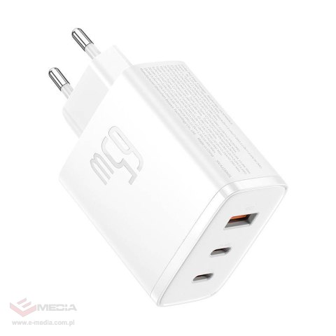 Ładowarka sieciowa Baseus OS-Cube Pro 2xUSB-C + USB, 65W (biała)