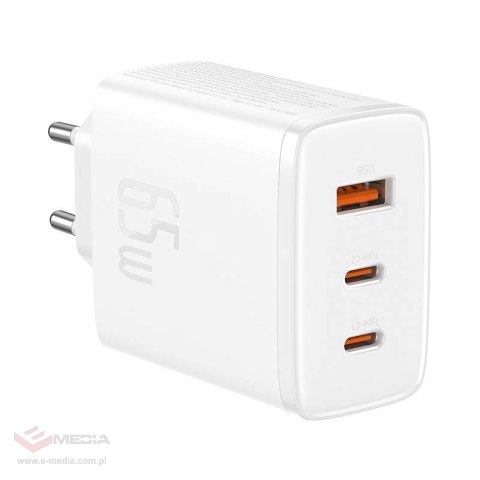 Ładowarka sieciowa Baseus OS-Cube Pro 2xUSB-C + USB, 65W (biała)