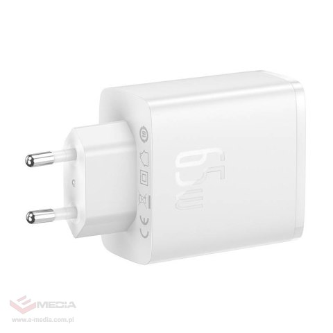 Ładowarka sieciowa Baseus OS-Cube Pro 2xUSB-C + USB, 65W (biała)